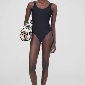 Black and Tan Logo Anine Bing Towel